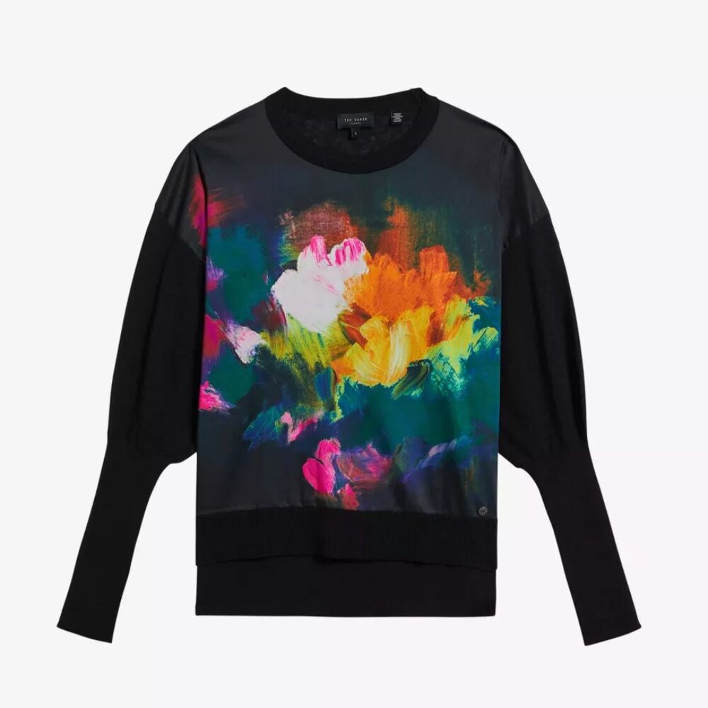 TED BAKER Zarha art-print woven jumper